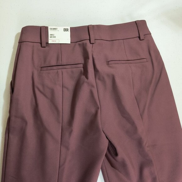 NEW Express Columnist Ankle Mid Rise Size 00 Regular Stretch Brown Pants Fitted - Picture 6 of 10